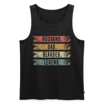 Mari Papa Barbu Légende Rétro - Débardeur bio Premium Homme - noir - Devant - Michal (187cm)