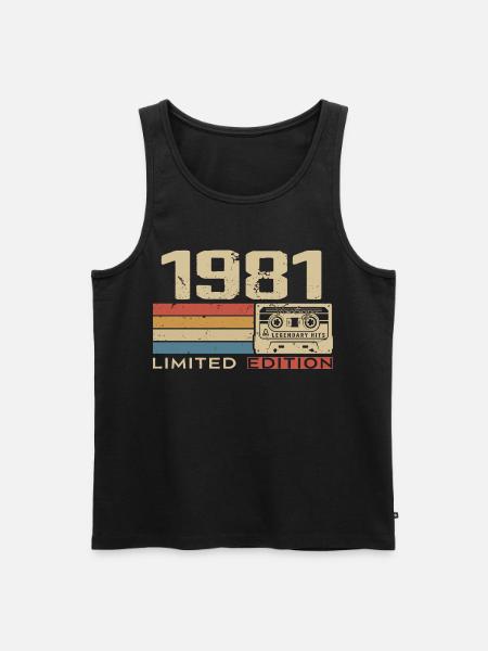 Legenden 1981 Vintage 1981 Jubileum 1981 vintage - Mannen Premium Bio Tanktop - zwart