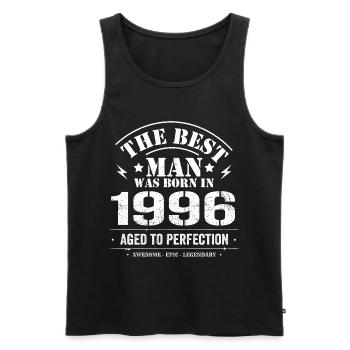Born in 1996 Birthday 1996 - 29 Years Retro - Men's Premium Organic Tank Top - black - Front - AI Model Male 178 light (178cm)