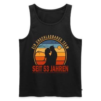 53 Jahre Unschlagbares Team Liebesgeschenk Paar - Männer Premium Bio Tank Top - Schwarz - Vorne - Michal (187cm)