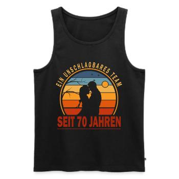 70 Jahre Unschlagbares Team Liebesgeschenk Paar - Männer Premium Bio Tank Top - Schwarz - Vorne - Michal (187cm)