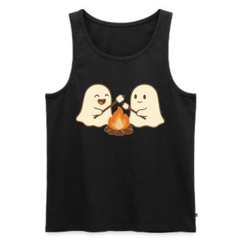 Ghost Fire Camp Halloween - Men's Premium Organic Tank Top - black - Front - AI Model Male 178 light (178cm)
