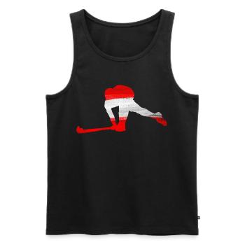 Hockey Austria - Men's Premium Organic Tank Top - black - Front - Michal (187cm)