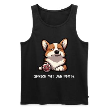 Talk to the Paw Corgi Corgi Welsh Corgi - Men's Premium Organic Tank Top - black - Front - Michal (187cm)