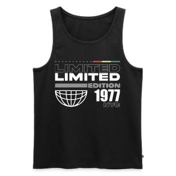 1977 Birthday Gift - Vintage 1977, 48th Birth - Men's Premium Organic Tank Top - black - Front - Michal (187cm)