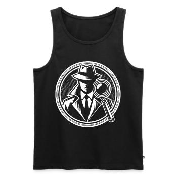 Detective Design – In search of clues with a magnifying glass - Men's Premium Organic Tank Top - black - Front - AI Model Male 178 light (178cm)