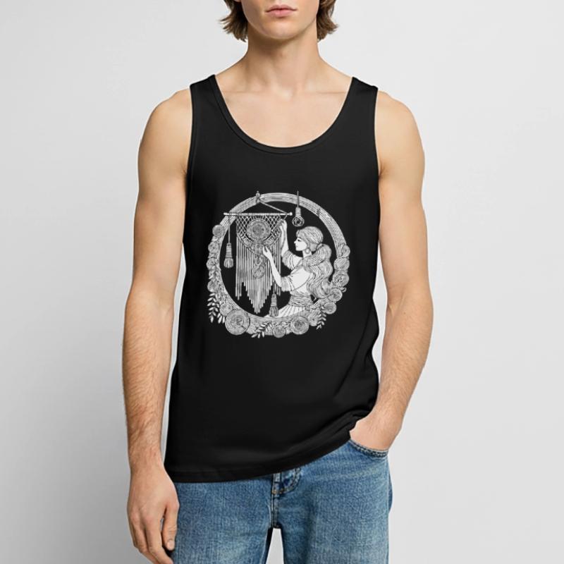 Macrame Design – Creativity & Boho Style Men's Premium Organic Tank Top