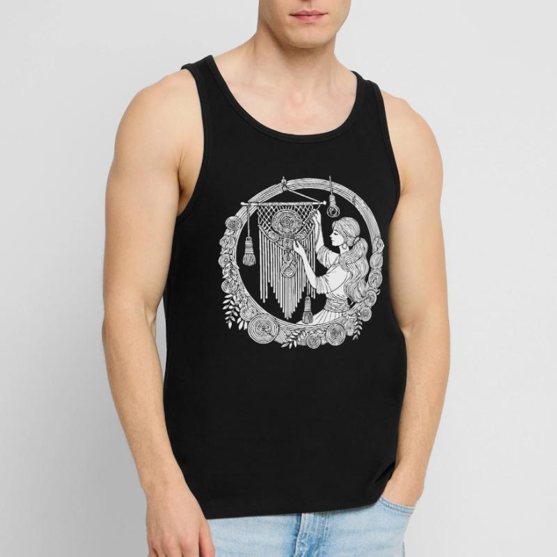Macrame Design – Creativity & Boho Style Men's Premium Organic Tank Top