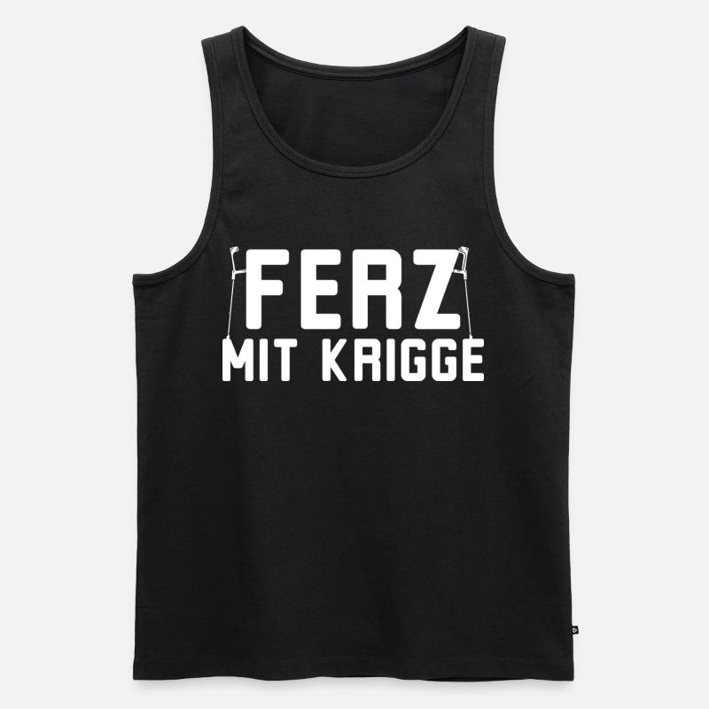 Ferz avec Krigge Dialecte hessois - Débardeur bio Premium Homme - noir