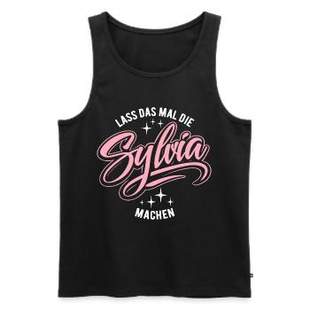 Let Sylvia do that - name day - Men's Premium Organic Tank Top - black - Front - AI Model Male 178 light (178cm)