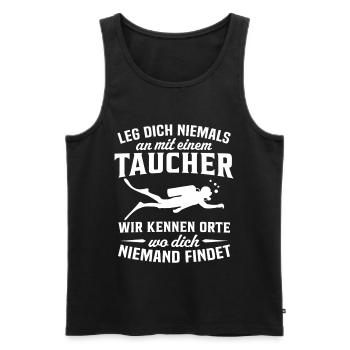 Tauchen Geschenk Tauchen Taucheranzug - Männer Premium Bio Tank Top - Schwarz - Vorne - Michal (187cm)