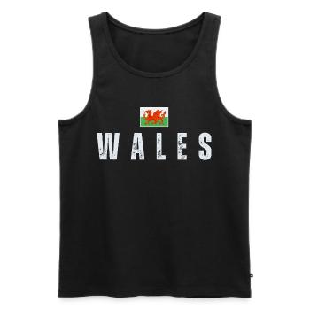 Drapeau du Pays de Galles, j’aime le Pays de Galles - Débardeur bio Premium Homme - noir - Devant - AI Model Male 178 light (178cm)