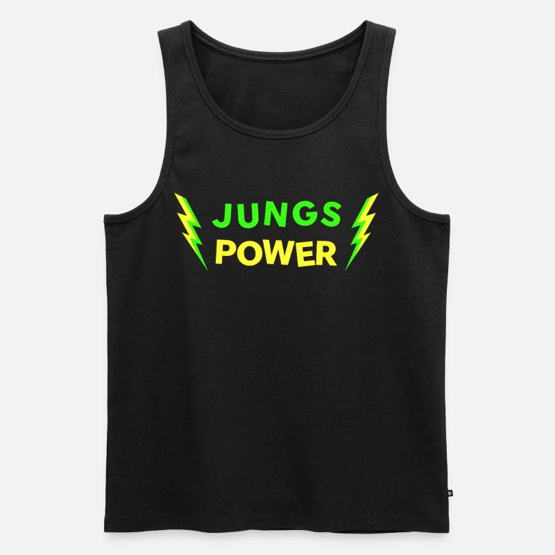 JUNGS POWER - neon - Männer Premium Bio Tank Top - Schwarz