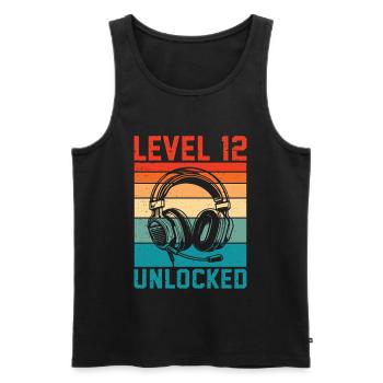 12 Jahre altes Level freigeschaltet - 12th Anniversary Gamer - Männer Premium Bio Tank Top - Schwarz - Vorne - Michal (187cm)