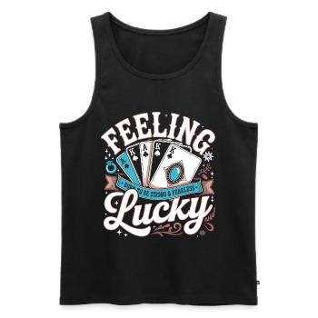 Jeux de hasard au poker - Lucky Day Poker - Débardeur bio Premium Homme - noir - Devant - AI Model Male 178 light (178cm)