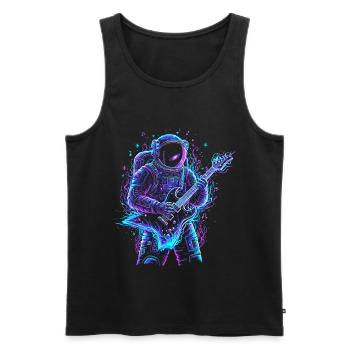 Astronaute Musicien - Guitare Électrique - Débardeur bio Premium Homme - noir - Devant - Michal (187cm)