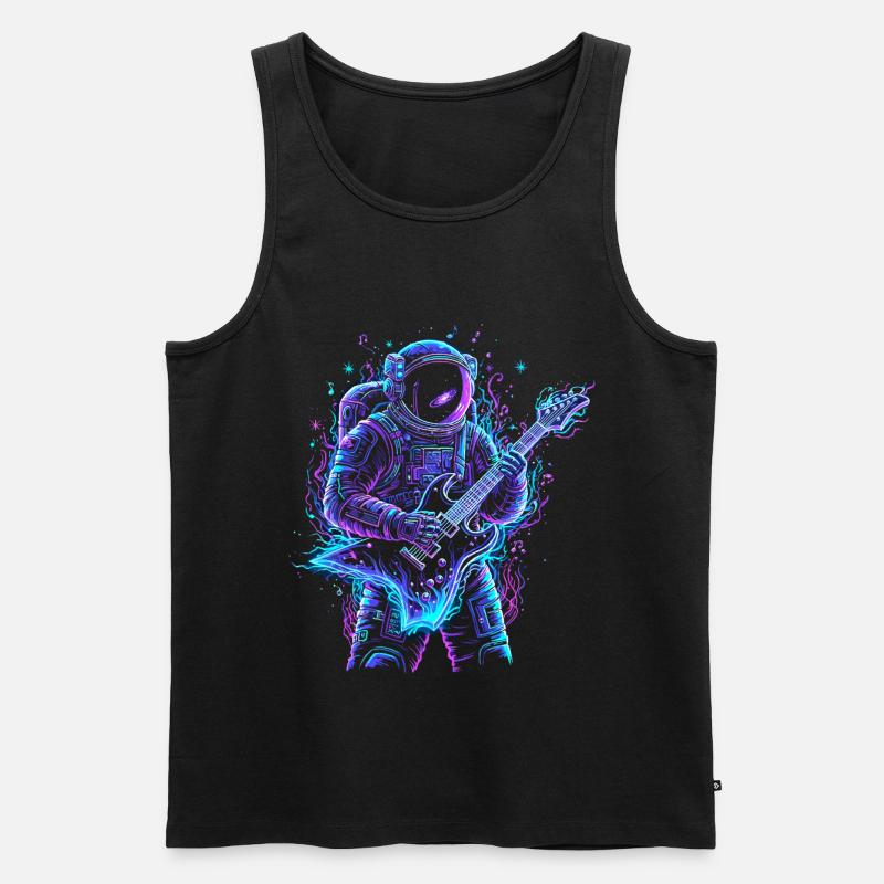 Astronaut Musician - E-Gitarre - Männer Premium Bio Tank Top - Schwarz