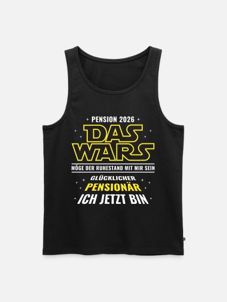 Pension 2026 Das wars - Glücklicher Pensionär - Männer Premium Bio Tank Top - Schwarz
