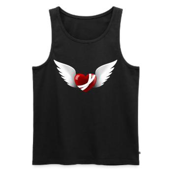 Wounded Heart with Wings - Men's Premium Organic Tank Top - black - Front - AI Model Male 178 light (178cm)