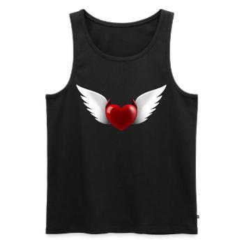 Heart Angel Devil - Men's Premium Organic Tank Top - black - Front - AI Model Male 178 light (178cm)