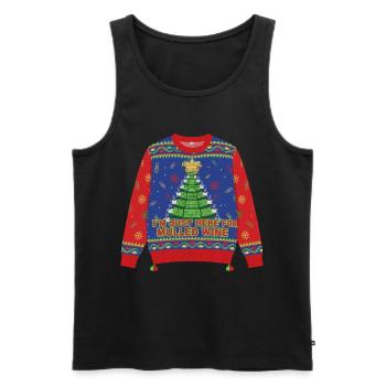 Here for mulled wine - Men's Premium Organic Tank Top - black - Front - Michal (187cm)