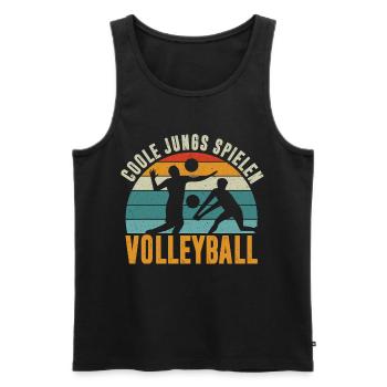 Volleyball Geschenk Volleyballspieler Jungs - Männer Premium Bio Tank Top - Schwarz - Vorne - Michal (187cm)