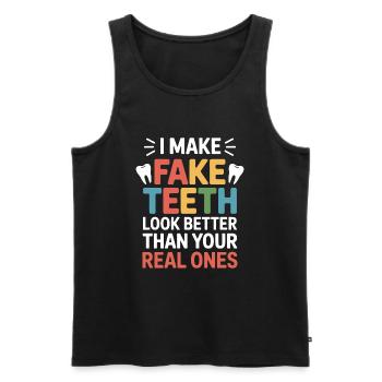 Zahntechniker Präzisionsarbeit - Männer Premium Bio Tank Top - Schwarz - Vorne - AI Model Male 178 light (178cm)