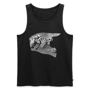 Motocross Helm schwarz-weißes Design - 2 - Männer Premium Bio Tank Top - Schwarz - Vorne - AI Model Male 178 light (178cm)