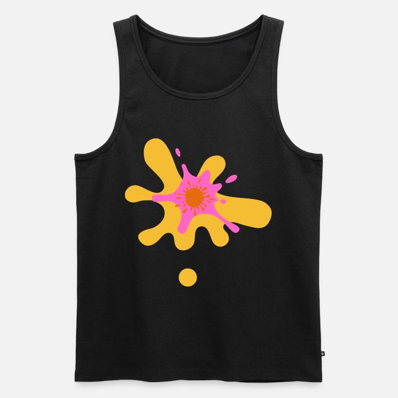 Kunstvolles Farbexplosion Design - Männer Premium Bio Tank Top - Schwarz