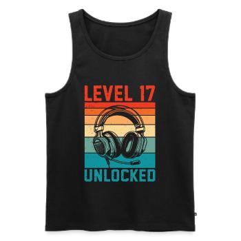17 Jahre Geburtstag Teen Gamer Level 17 freigeschaltet - Männer Premium Bio Tank Top - Schwarz - Vorne - Michal (187cm)