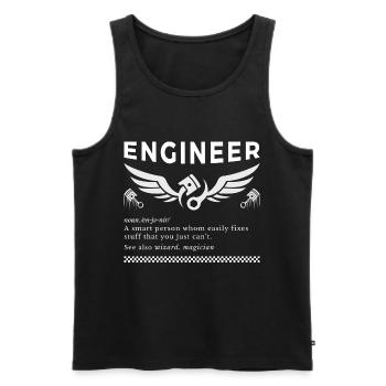 ENGINEER – The Definition Tee - Men's Premium Organic Tank Top - black - Front - AI Model Male 178 light (178cm)