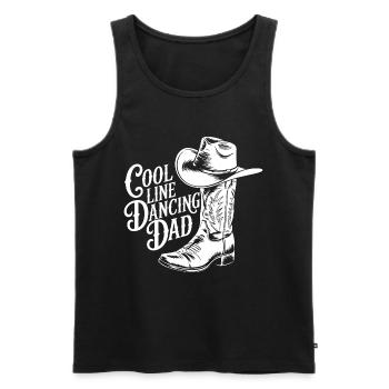 Linedance Papa tanzt Line Dance - Männer Premium Bio Tank Top - Schwarz - Vorne - Michal (187cm)