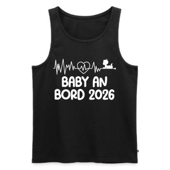 Expectant Mom BABY ON BOARD 2026 Funny - Men's Premium Organic Tank Top - black - Front - Michal (187cm)