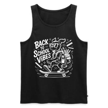 Back to School Vibes Skate Bunny - Men's Premium Organic Tank Top - black - Front - AI Model Male 178 light (178cm)