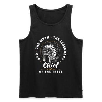 Dad Chief of the Tribe Headdress Design - Men's Premium Organic Tank Top - black - Front - Michal (187cm)