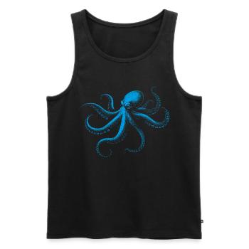 Oktopus in Monochrom - Männer Premium Bio Tank Top - Schwarz - Vorne - AI Model Male 178 light (178cm)