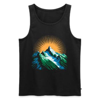 Outdoor Erkundung Wanderer - Bergsteiger Gipfel - Männer Premium Bio Tank Top - Schwarz - Vorne - AI Model Male 178 light (178cm)