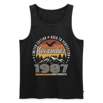 Legenden November 1987 Jahrgang November 1987 - Männer Premium Bio Tank Top - Schwarz - Vorne - Michal (187cm)