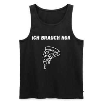 Pizza Shirt – I just need pizza saying - Men's Premium Organic Tank Top - black - Front - AI Model Male 178 light (178cm)