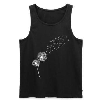 Dandelion Dandelion Flowers in Flight - Men's Premium Organic Tank Top - black - Front - AI Model Male 178 light (178cm)