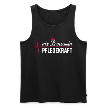 Nix Prinzessin - Pflegekraft - Geschenk - Männer Premium Bio Tank Top - Schwarz - Vorne - Michal (187cm)