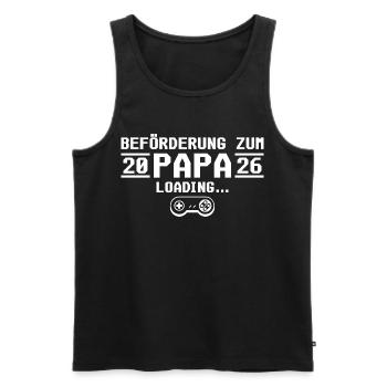 Futur papa 2026 loading - Père - Débardeur bio Premium Homme - noir - Devant - Michal (187cm)