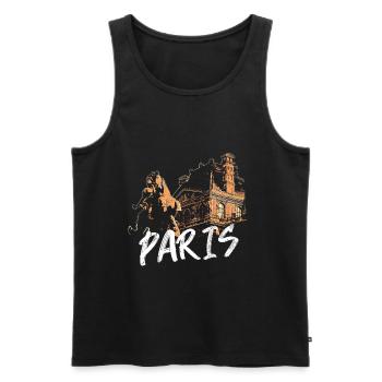 Paris architecture and statue - Men's Premium Organic Tank Top - black - Front - AI Model Male 178 light (178cm)