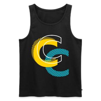 Initial letter C - Men's Premium Organic Tank Top - black - Front - AI Model Male 178 light (178cm)