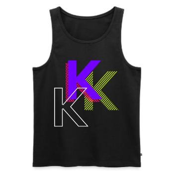 k - Conception de graffitis - Débardeur bio Premium Homme - noir - Devant - Michal (187cm)