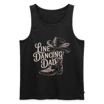 Dad Linedancing Western Cowboy Boot Design - Men's Premium Organic Tank Top - black - Front - AI Model Male 178 light (178cm)