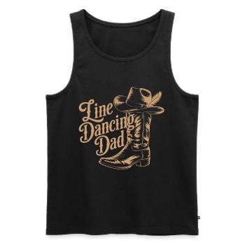 Western Cowboy Style with Line Dance Dad Motif - Men's Premium Organic Tank Top - black - Front - AI Model Male 178 light (178cm)