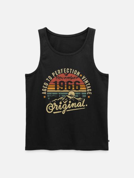 november 1966 birthday november 1966 - Men's Premium Organic Tank Top - black