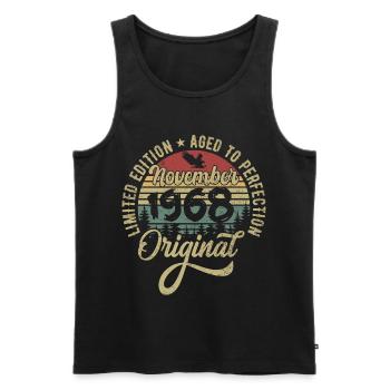 November 1968 Geschenk zum Jahrestag November 1968 - Männer Premium Bio Tank Top - Schwarz - Vorne - Michal (187cm)