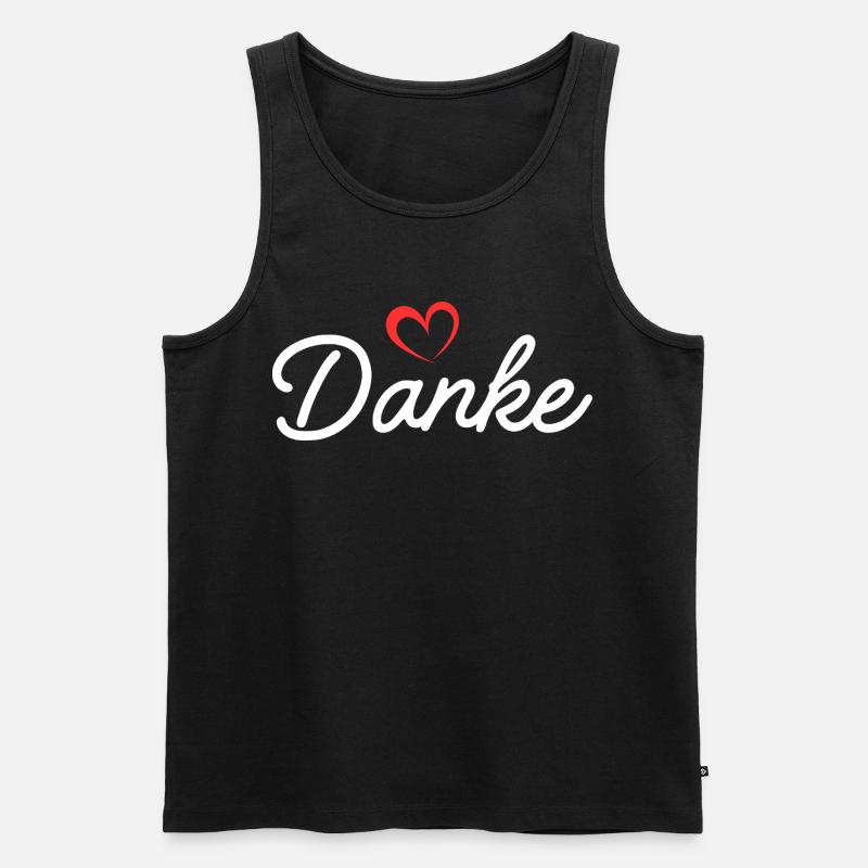 Danke Herz Script - Männer Premium Bio Tank Top - Schwarz